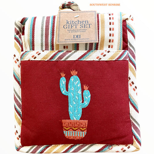 Southwest Cactus Potholder & Towel Set
