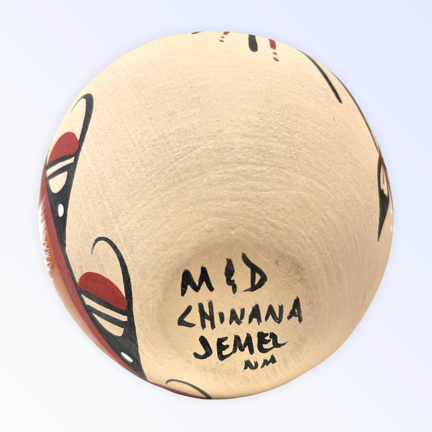 Native American Jemez Pottery Butterfly Seed Pot Yellow