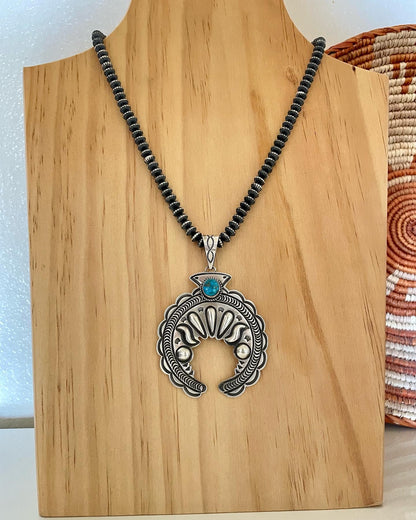 Kingman Turquoise Big Naja Pendant By Alex Sanchez