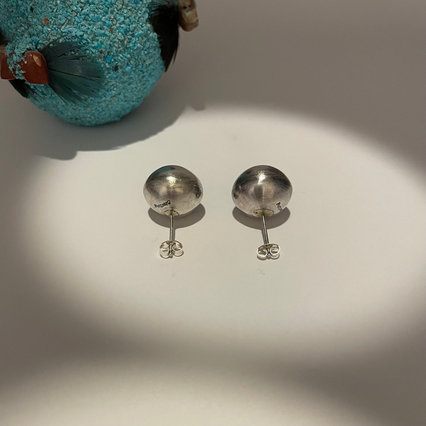 Navajo Pearl Stud Earrings 5/8"