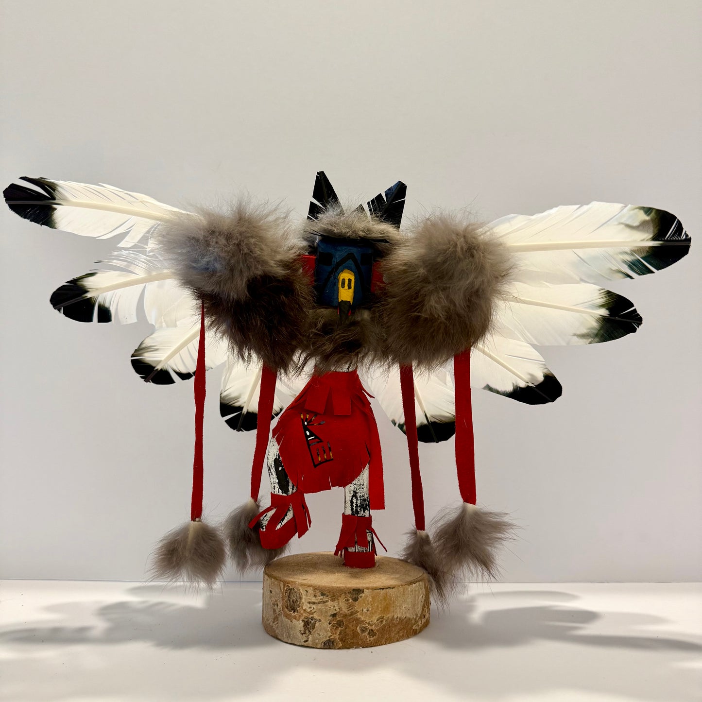 Native American Navajo Eagle Kachina Doll / Red