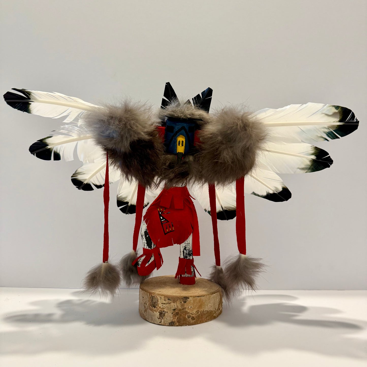 Native American Navajo Eagle Kachina Doll / Red