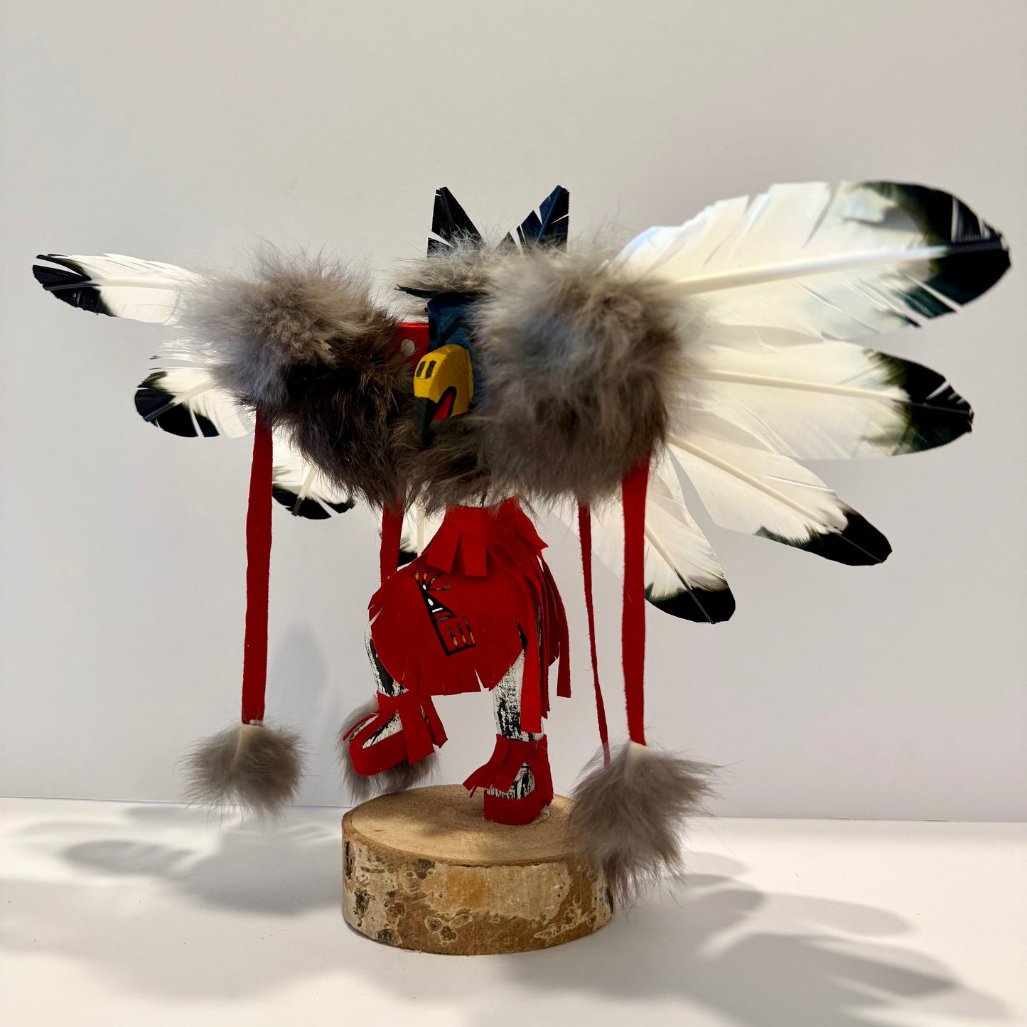 Native American Navajo Eagle Kachina Doll / Red