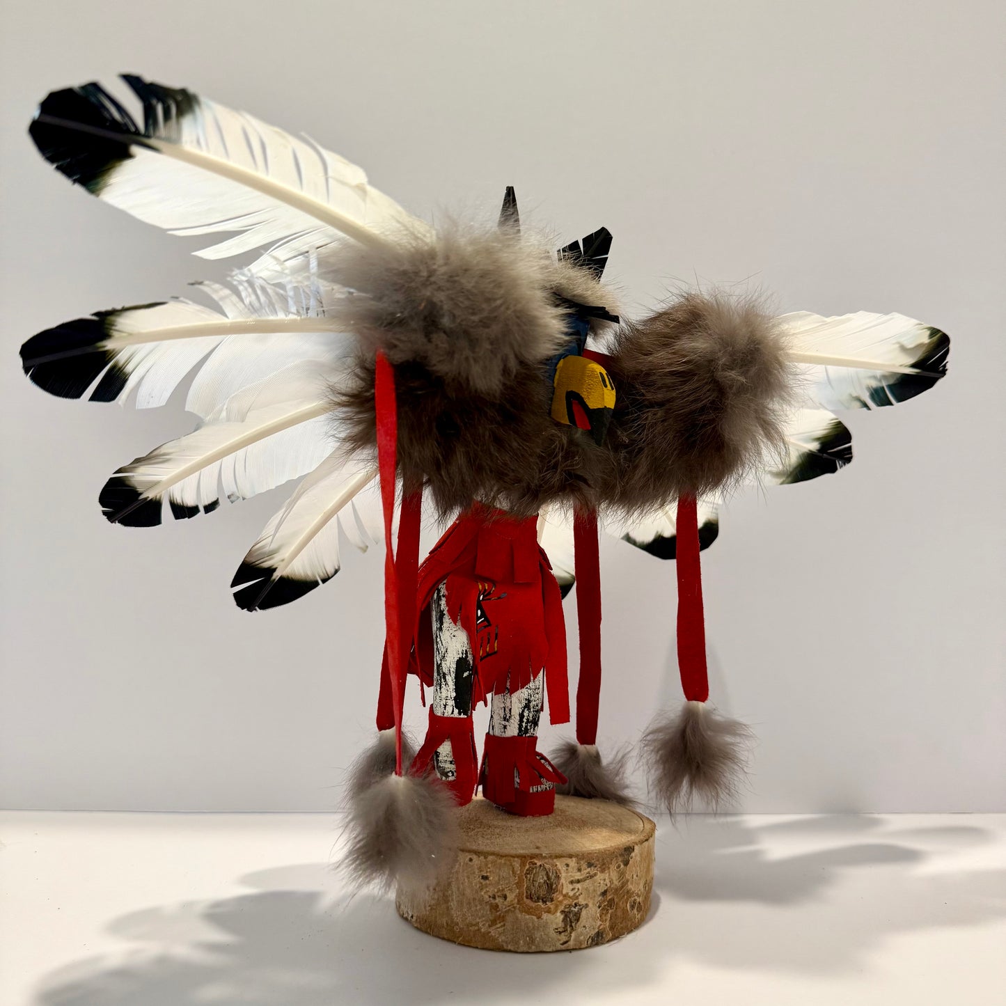 Native American Navajo Eagle Kachina Doll / Red