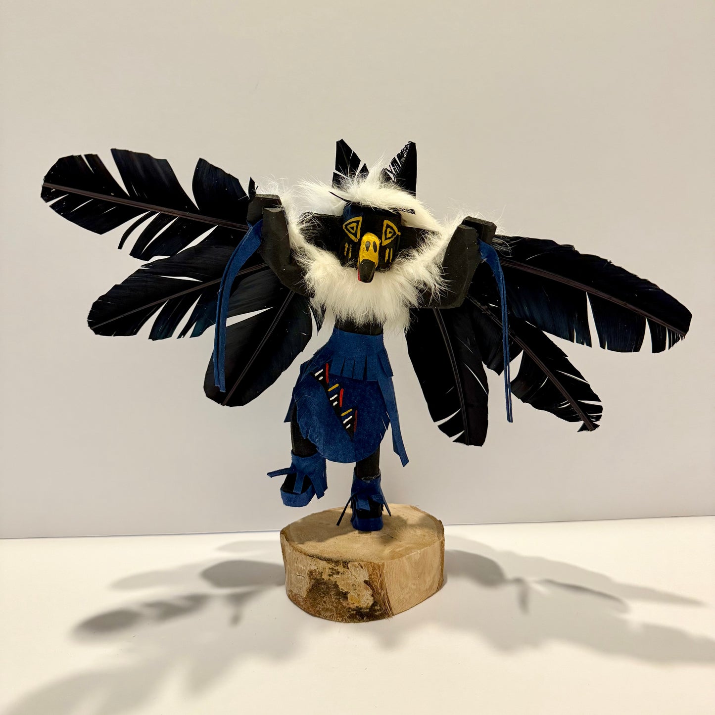 Native American Navajo Raven Kachina Doll / Navy