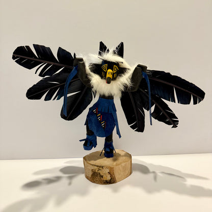 Native American Navajo Raven Kachina Doll / Navy