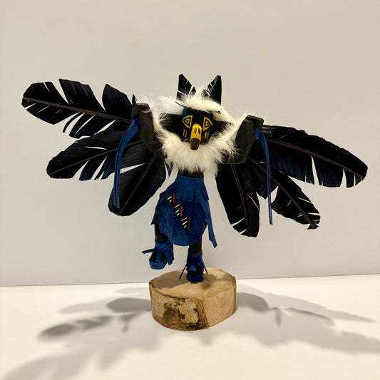 Native American Navajo Raven Kachina Doll / Navy
