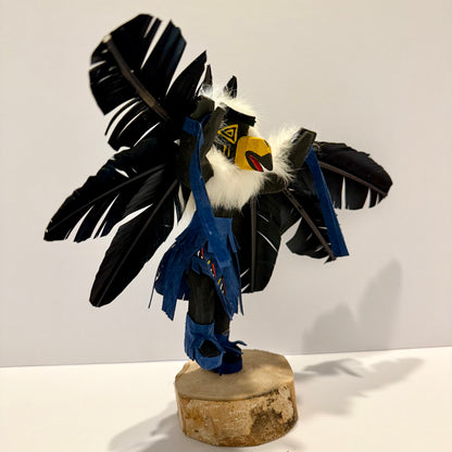 Native American Navajo Raven Kachina Doll / Navy