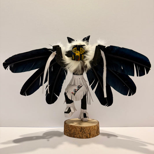 Native American Navajo Raven Kachina Doll / White