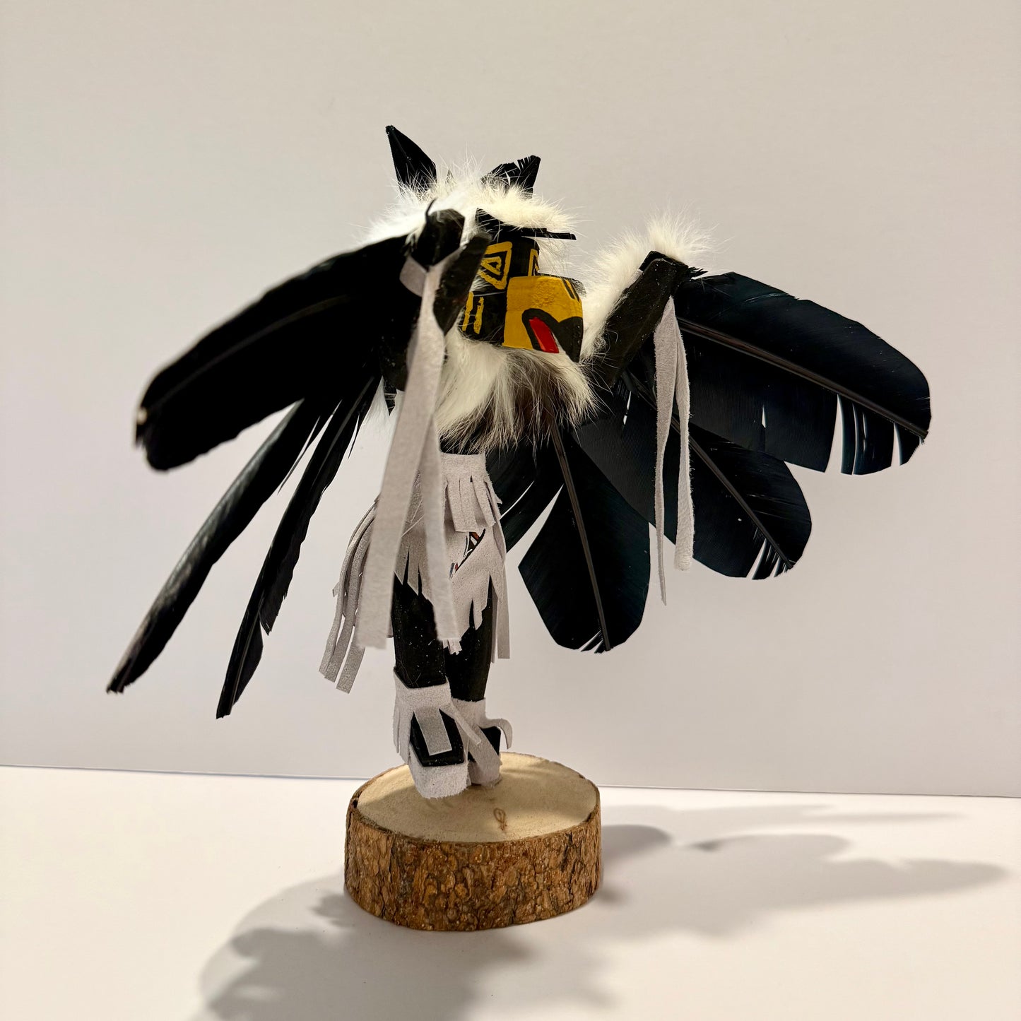 Native American Navajo Raven Kachina Doll / White