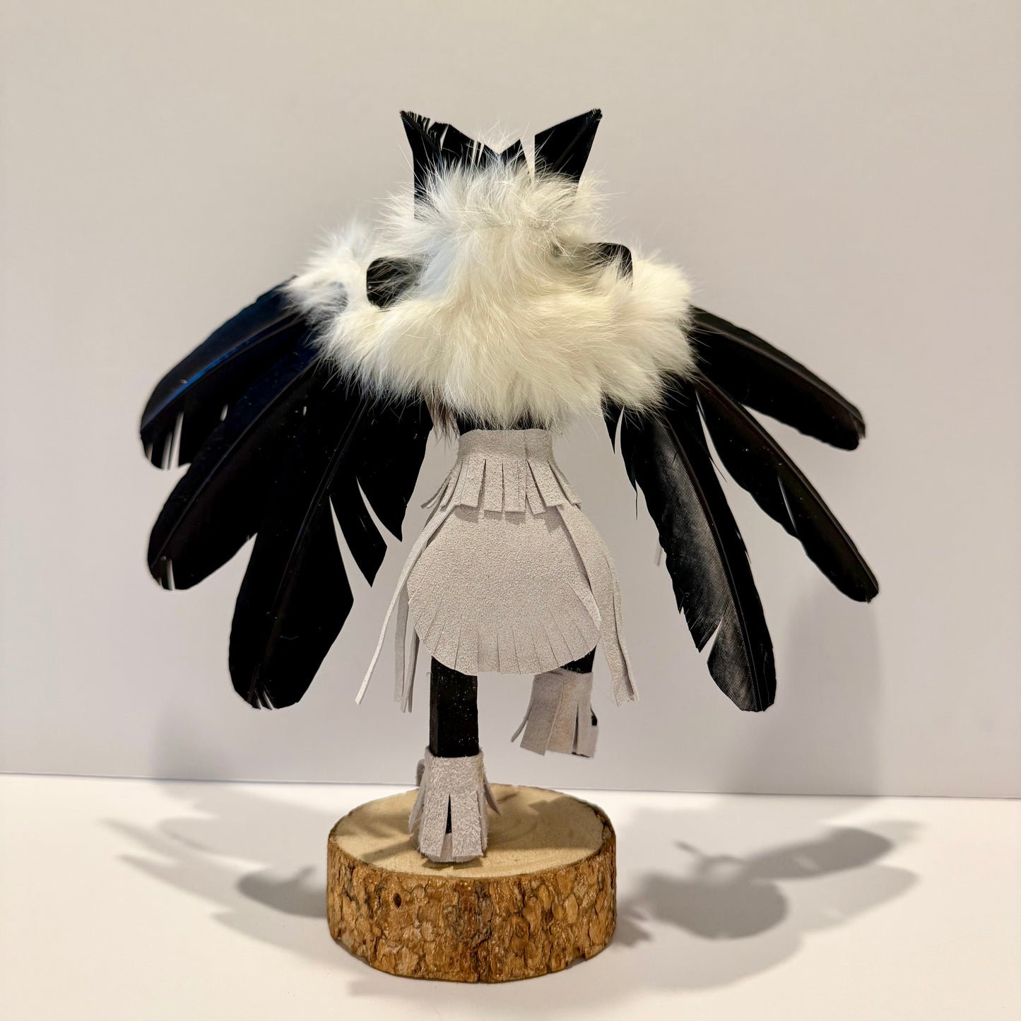 Native American Navajo Raven Kachina Doll / White