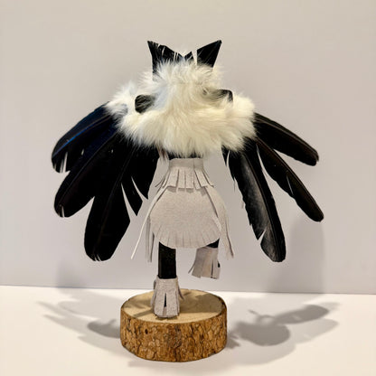 Native American Navajo Raven Kachina Doll / White