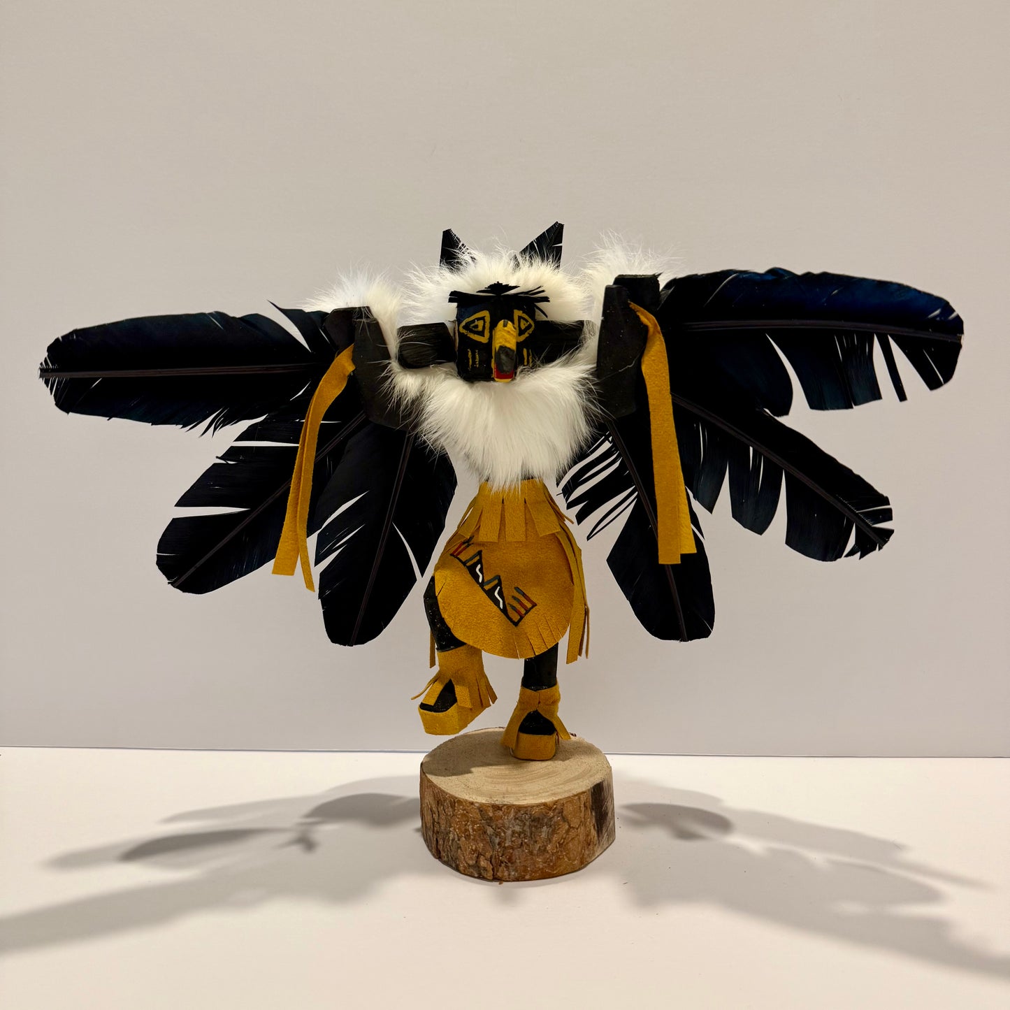 Native American Navajo Raven Kachina Doll / Gold