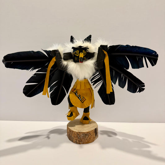 Native American Navajo Raven Kachina Doll / Gold