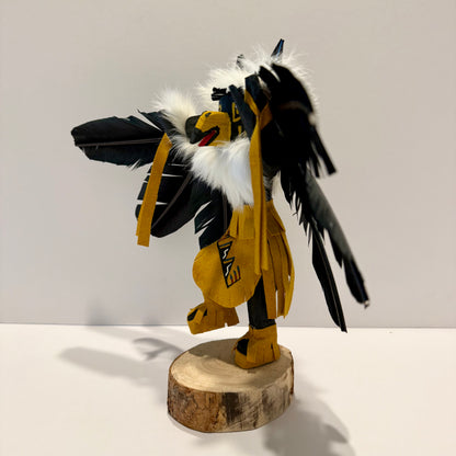Native American Navajo Raven Kachina Doll / Gold