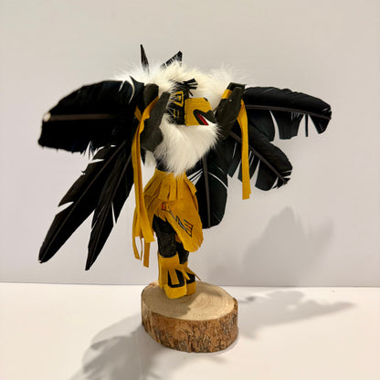 Native American Navajo Raven Kachina Doll / Gold