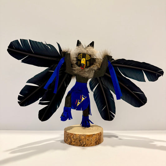 Native American Navajo Raven Kachina Doll / Blue