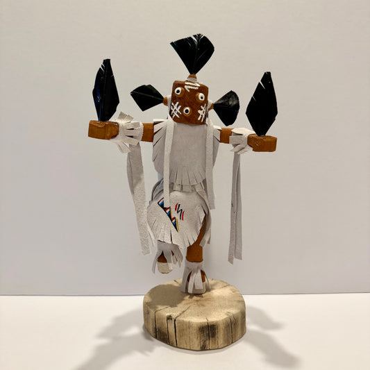 Native American Navajo Mudhead Kachina Doll / White