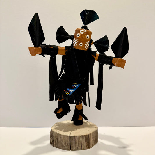 Native American Navajo Mudhead Kachina Doll / Black