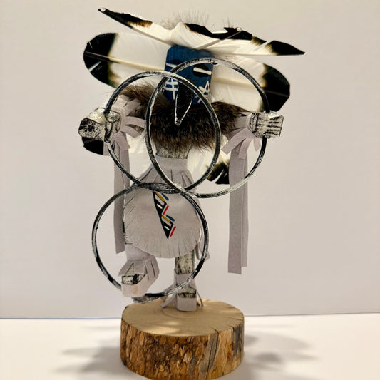 Native American Navajo Hoop Dancer Kachina Doll / White