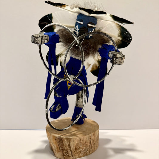 Native American Navajo Hoop Dancer Kachina Doll /Blue