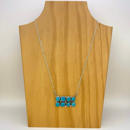 Kingman Turquoise Bar Necklace C