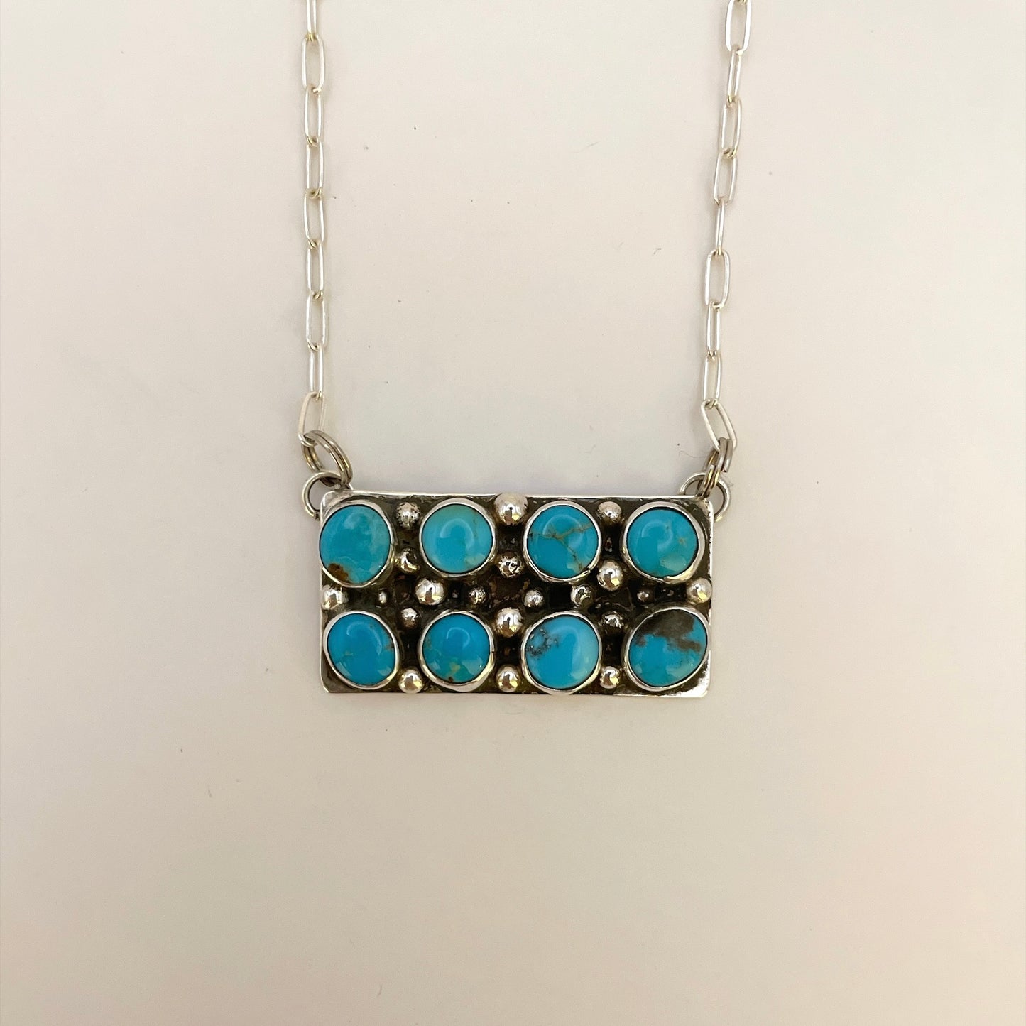 Kingman Turquoise Bar Necklace E