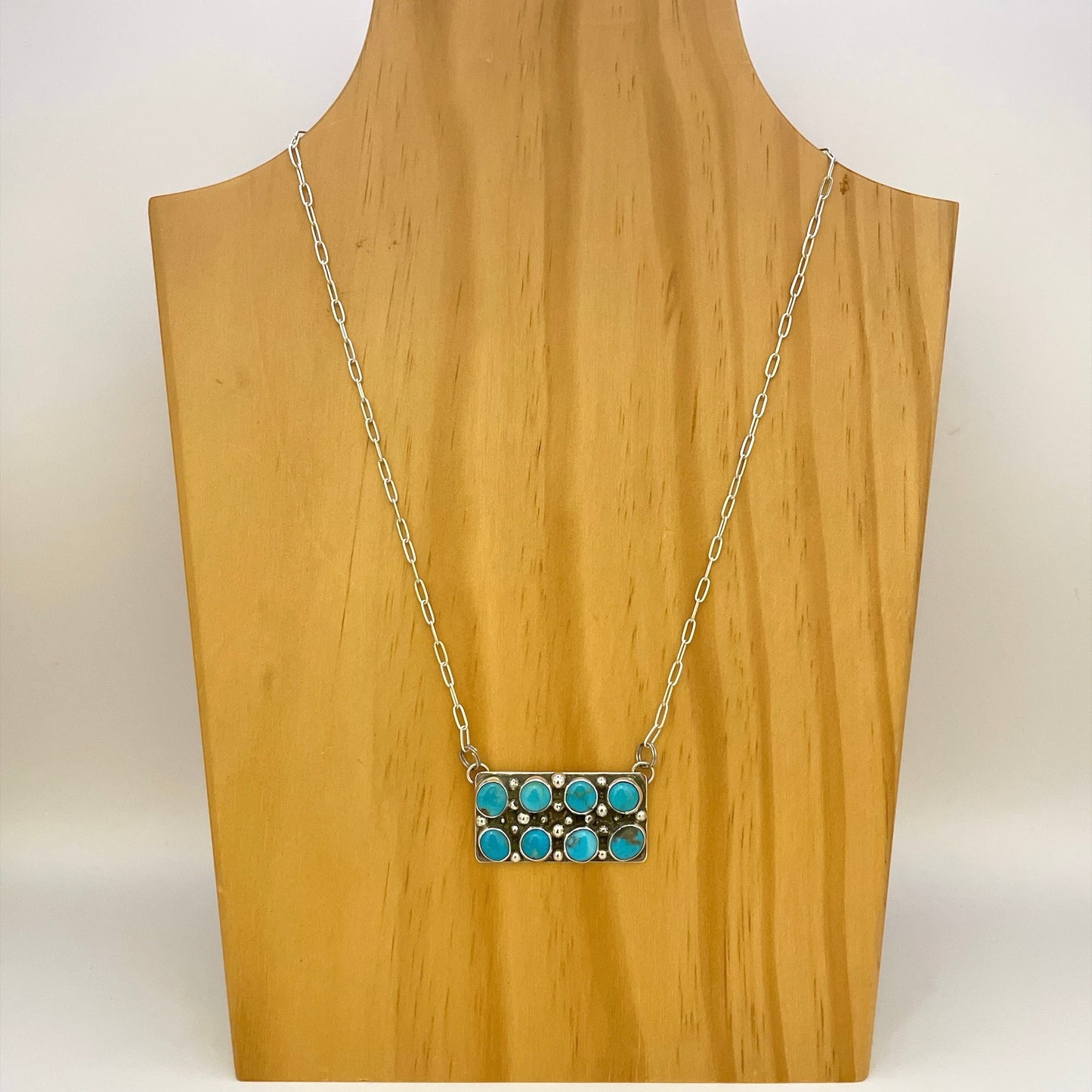 Kingman Turquoise Bar Necklace E