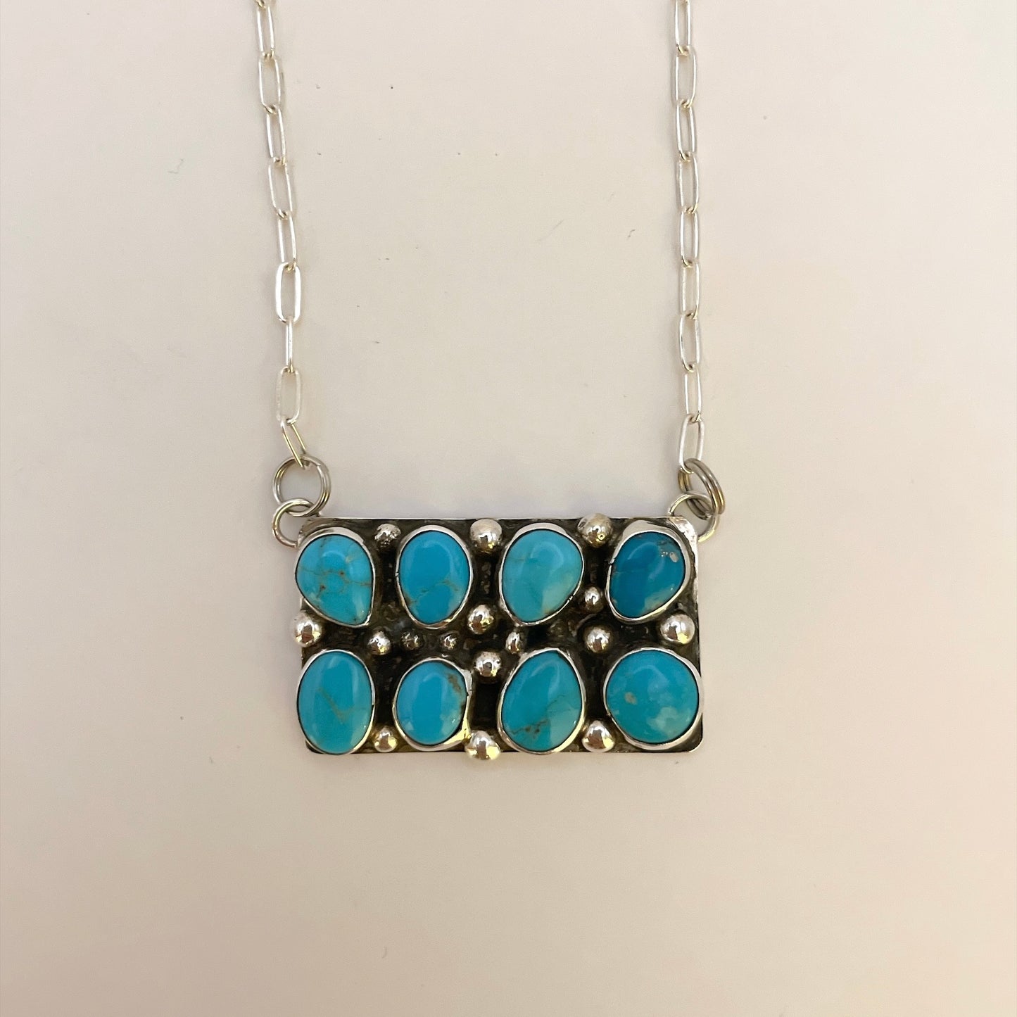 Kingman Turquoise Bar Necklace F