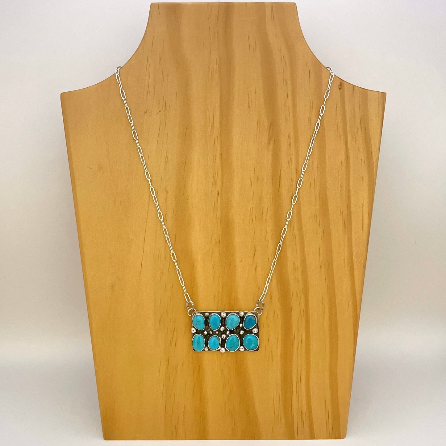 Kingman Turquoise Bar Necklace F