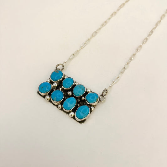 Kingman Turquoise Bar Necklace H