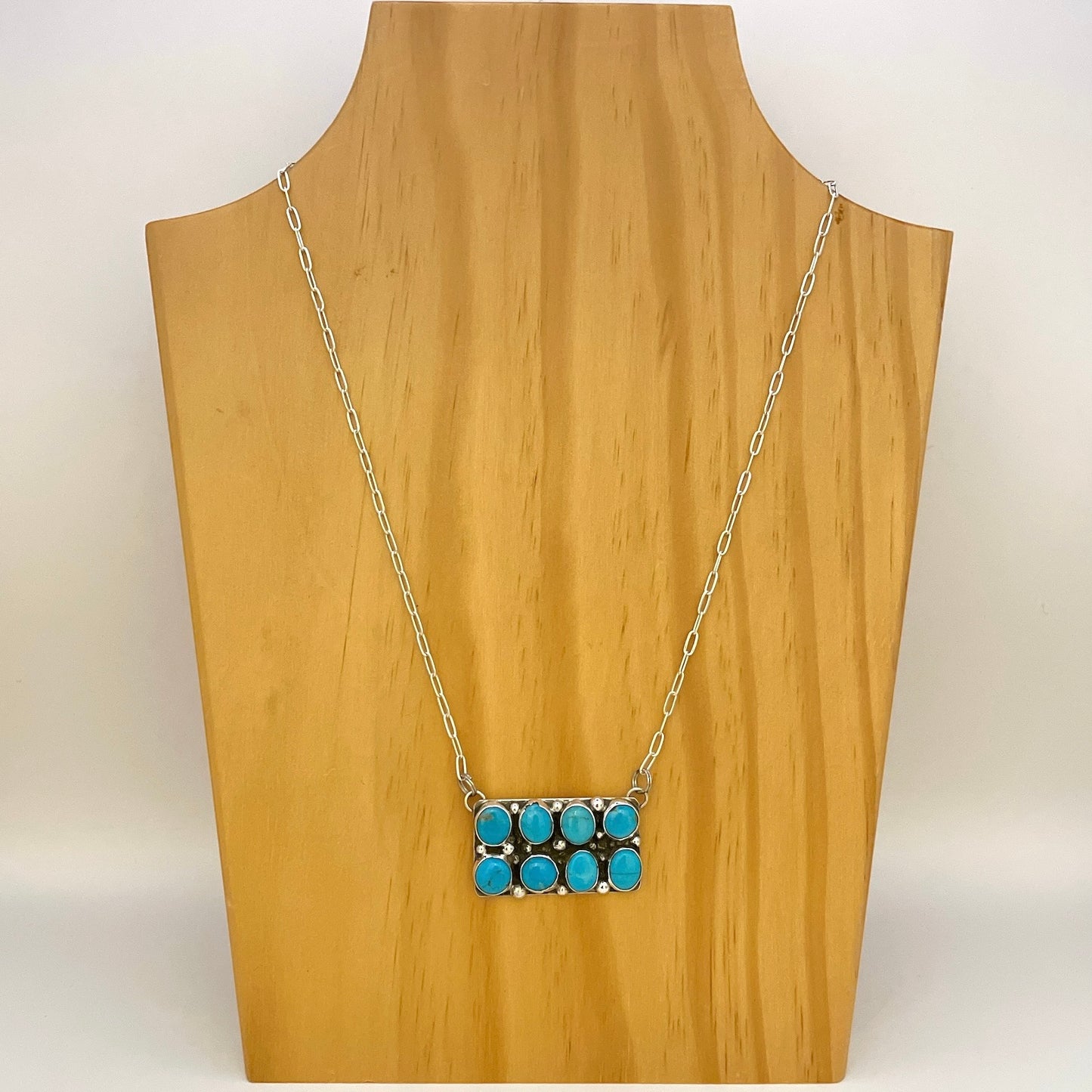 Kingman Turquoise Bar Necklace H