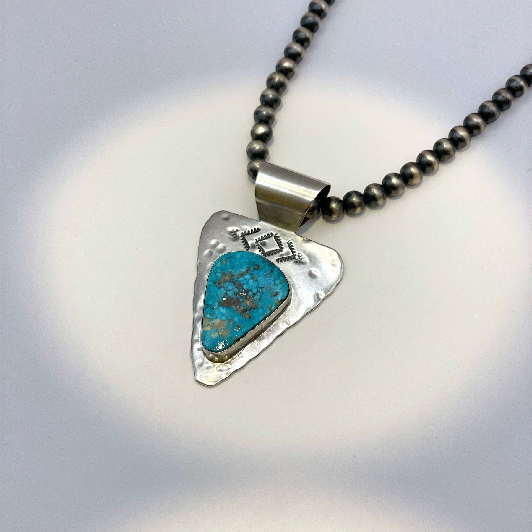 Handmade Native Arrow Head Sterling Pendent high quality with Turquoise