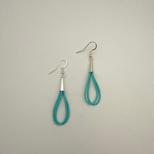 Two Strand Turquoise Heishi Earrings