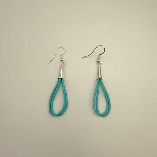 Two Strand Turquoise Heishi Earrings