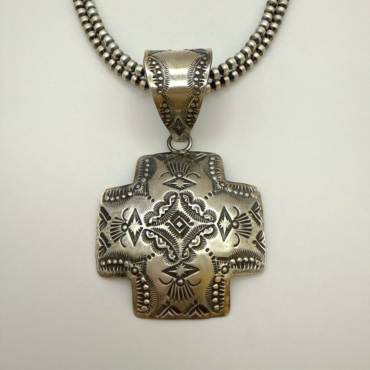 Stamped Cross Pendant By Vincent Platero