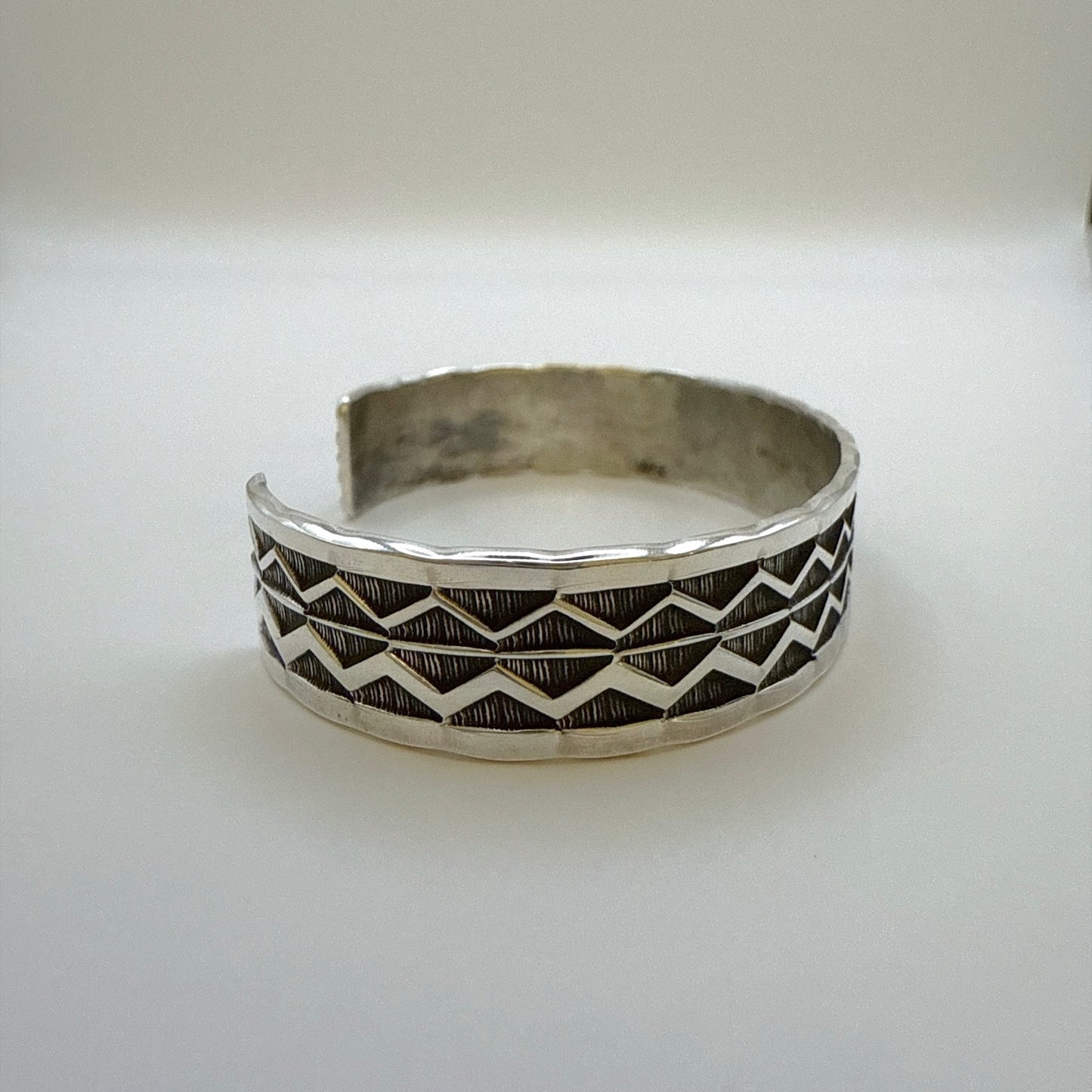 Stamped Sterling Silver Cuff Bracelet By Sunshine Reeves 5.5"