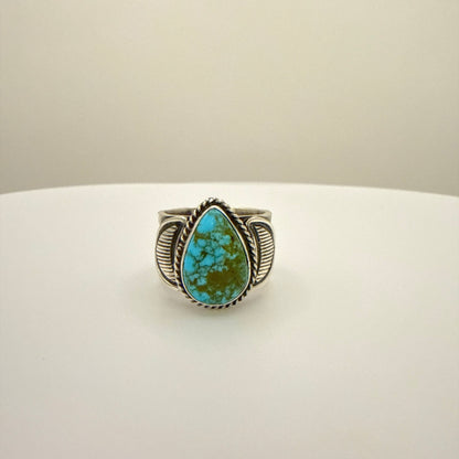 Stamped Kingman Turquoise Ring By Sunshine Reeves Size 8