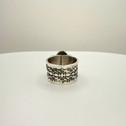 Stamped Kingman Turquoise Ring By Sunshine Reeves Size 8