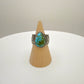 Stamped Kingman Turquoise Ring By Sunshine Reeves Size 8