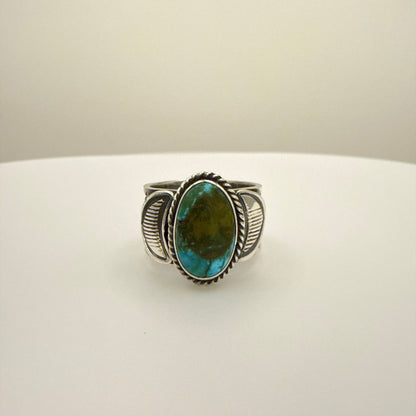 Stamped Kingman Turquoise Ring By Sunshine Reeves Size 9.5