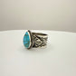 Stamped Kingman Turquoise Ring By Sunshine Reeves Size 10