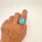 Stamped Kingman Turquoise Ring By Sunshine Reeves Size 10