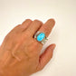 Stamped Kingman Turquoise Ring By Sunshine Reeves Size 11