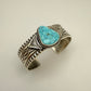 Stamped Kingman Turquoise Cuff Bracelet By Sunshine Reeves 5.5"