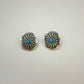 Turquoise Concho Earrings 1"