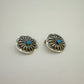 Turquoise Concho Earrings 1"