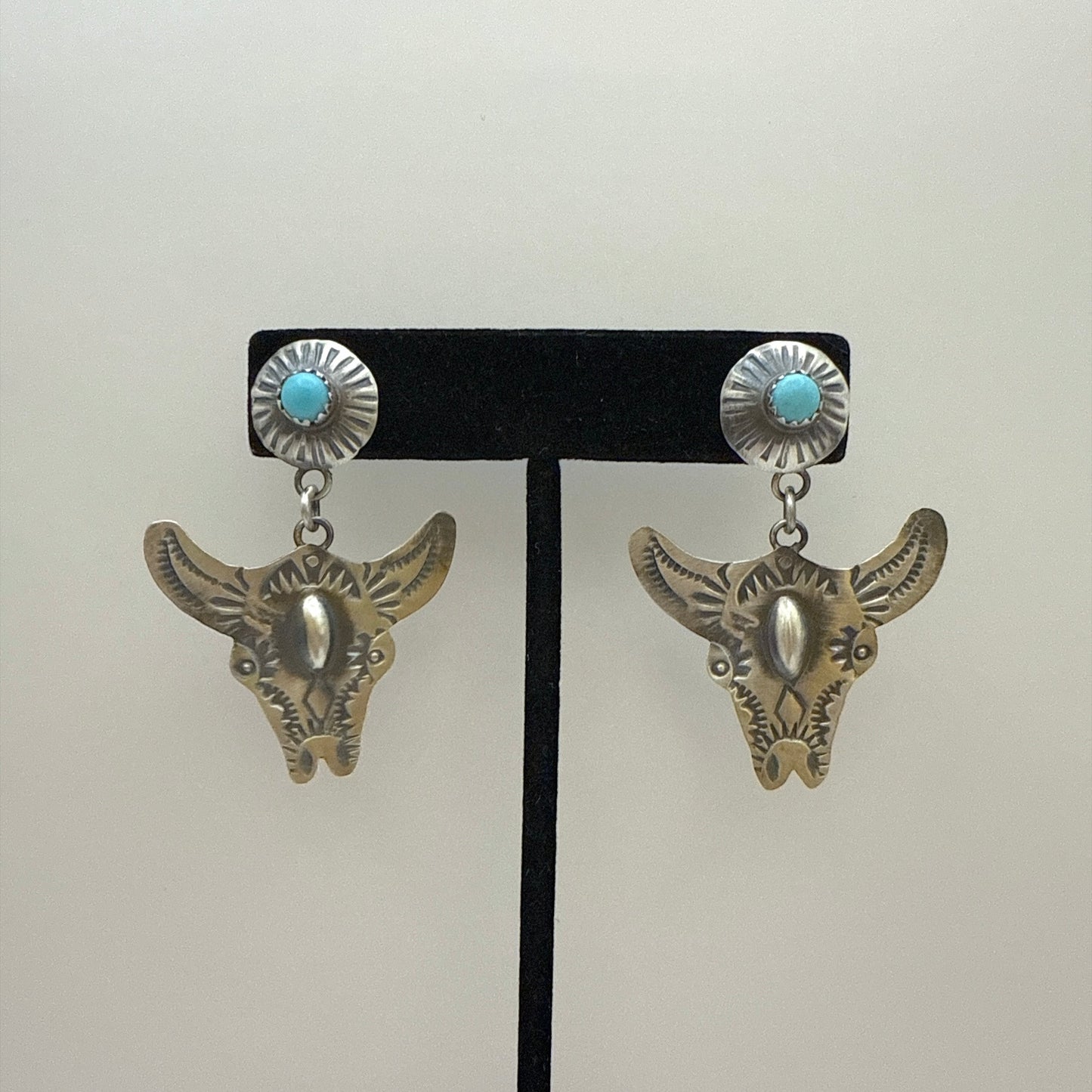 Turquoise Cow Dangle Earrings