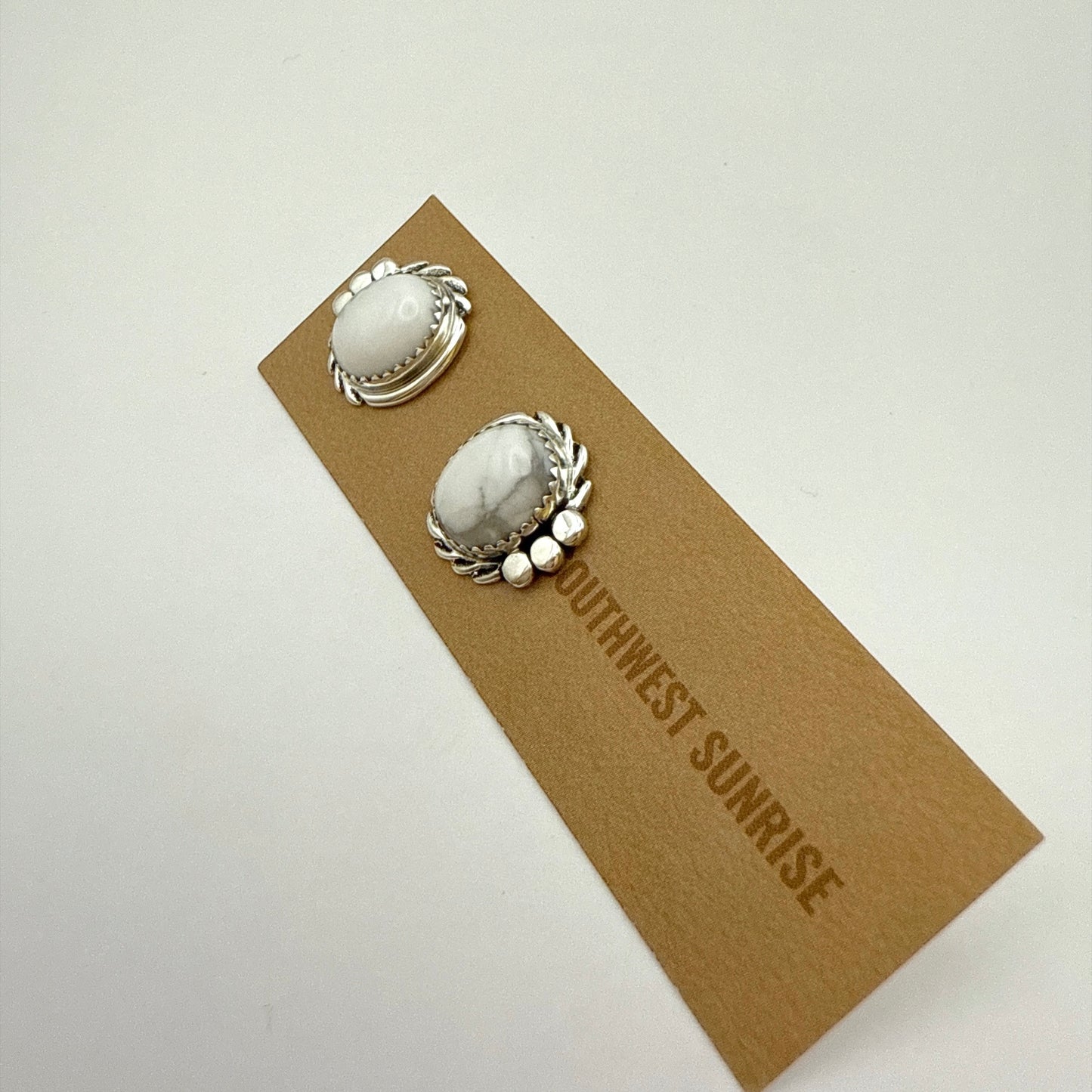 Howlite Stud Earrings A