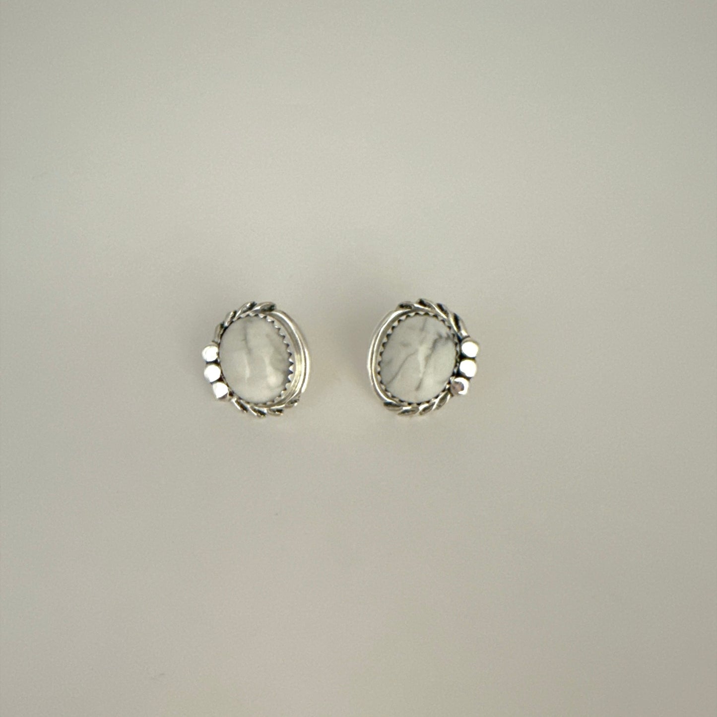 Howlite Stud Earrings B